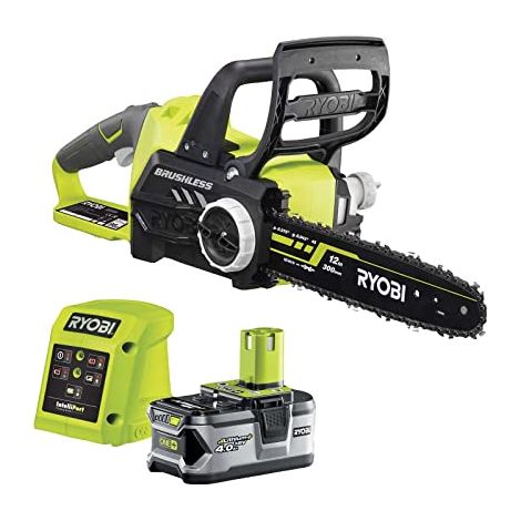 Ryobi ONE+ RCS1830-140B - Motosierra inalámbrica (18 V, batería de iones de litio), color verde y negro