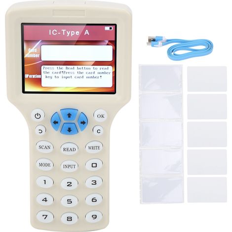 Lecteur-écrivain portable de cartes à puce IC ID multifréquence, duplicateur d'étiquettes CUID/FUID/UFUID, couleur beige. (1/5)