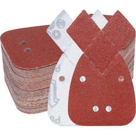 Schleifpapier Maus Dreiecke 93x168mm Klett 4 Trous 60 grits 80 Pieces (1/5)