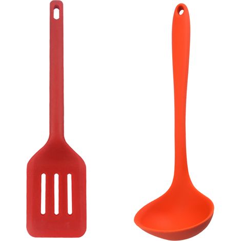 Ustensiles De Cuisine En Silicone - Résistance Thermique 450°F - Pour Casseroles Antiadhésives - Lot De 2 (1/5)