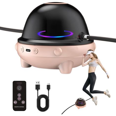 Corde à Sauter Rechargeable, Machine à Sauter à Corde Intelligente avec Télécommande, 1-10 Niveau de Vitesse, Corde à Sauter Entraînement avec Multi Utilisateurs, Machine à Sauter Compteur (1/5)