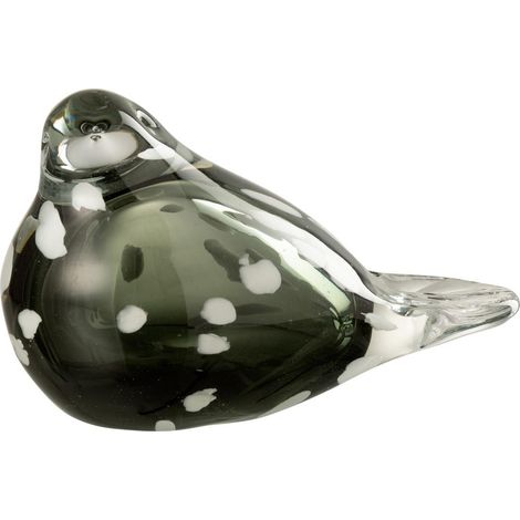 Statuette Oiseau en Verre "Gavin" 13cm Noir (1/2)