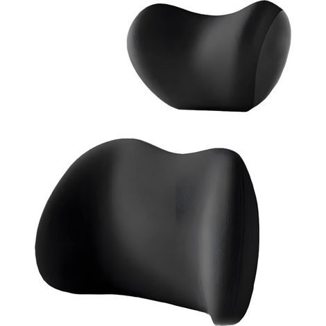 Bardusch - Coussin ergonomique pour appui-tête et soutien lombaire de voiture, en mousse à mémoire de forme et housse amovible respirante, pour soulager les douleurs cervicales et dorsales. (1/5)