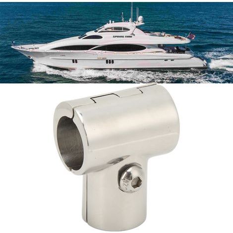 Conector en T de 90° para barra de soporte de barco de acero inoxidable para tubo de 25 mm/1 pulgada (1/5)