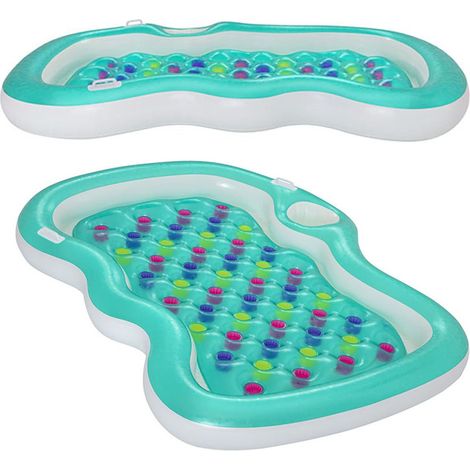 Gonfiabile materasso con porta bottiglie snack materassino letto per mare spiaggia piscina 224x174 cm (1/5)