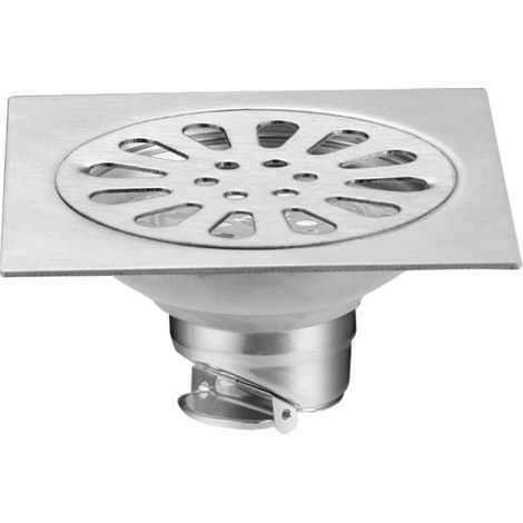 Bonde de sol carrée en acier inoxydable épais, anti-odeurs, pour salle de bain (1/5)