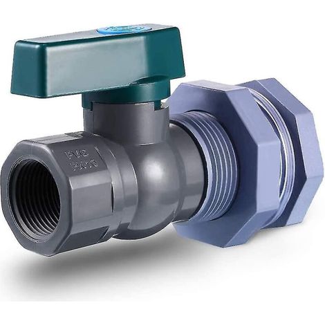 Kit de robinet pour récupérateur d'eau de pluie 3/4 pouce avec adaptateur de raccord traversant pour aquariums, réservoirs d'eau, baignoires, piscines-- (1/3)