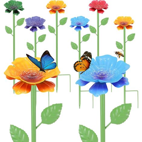 Bienentränke für den Garten, Insektentränke für Bienen und Schmetterlinge, wetterfeste Metallschale, Gartendekoration, Geschenk für Gärtner (mehrstufig, 6) (1/5)