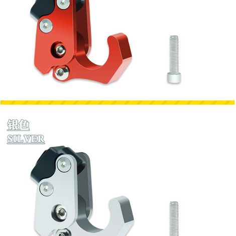 Motorcycle modification parts, helmet hooks, Benelli Huanglong folding motorcycles. CNC machined mounting hardware.