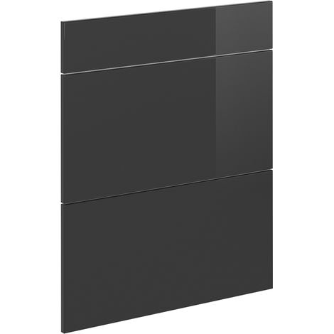 Façade de cuisine R-Line, Anthracite Haute brillance, 59.6x70.4cm façade de meuble pour meuble bas à tiroirs, Vicco (1/5)