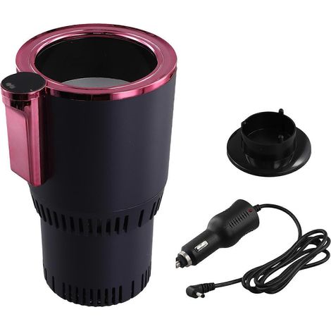 Porte-gobelet intelligent 2 en 1 pour voiture 12 V avec affichage numérique de la température et fonction chauffante/refroidissante (violet). (1/5)