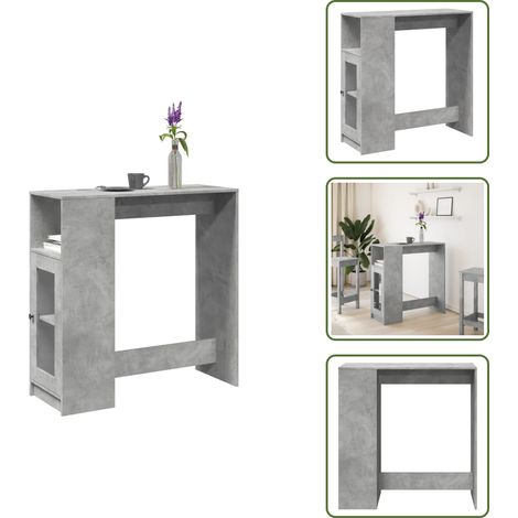 vidaXL Bartisch mit Regal Betongrau 101x40x103,5 cm Holzwerkstoff (1/5)
