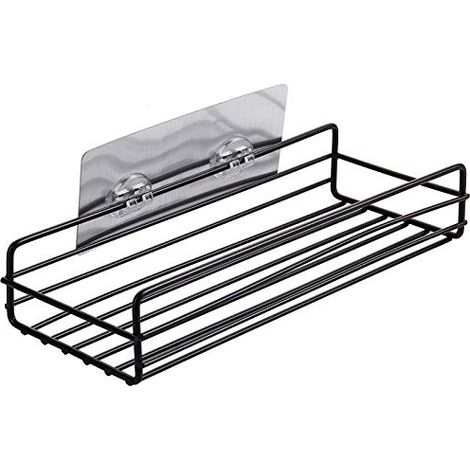 Étagère de douche adhésive - Panier de rangement en fil de fer pour cuisine, garde-manger, armoire, caddy, salle de bain - Pas de perçage (1/5)