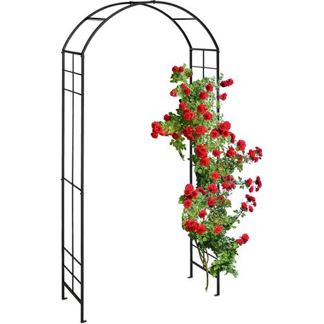 Arco de rosas de metal en negro