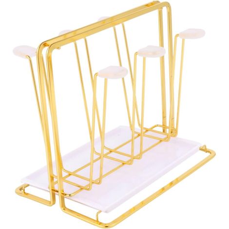 Organisateur de séchage pour bouteilles, égouttoir à tasses, porte-tasses, support à verres suspendu, égouttoir à tasses antidérapant, porte-tasses en fer forgé (1/5)