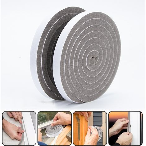 Bande d'étanchéité en mousse auto adhésive pour porte fenêtre Joint anti poussière insonorisant 2 pièces 200 cm 10 mm 30 mm Éponge (1/5)