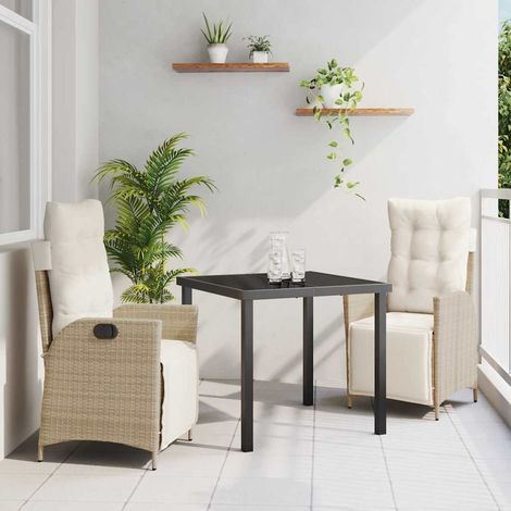 Ensemble de salle à manger pour jardin 3 pcs-Salon de jardin Beige polyrotin 865646 (1/5)