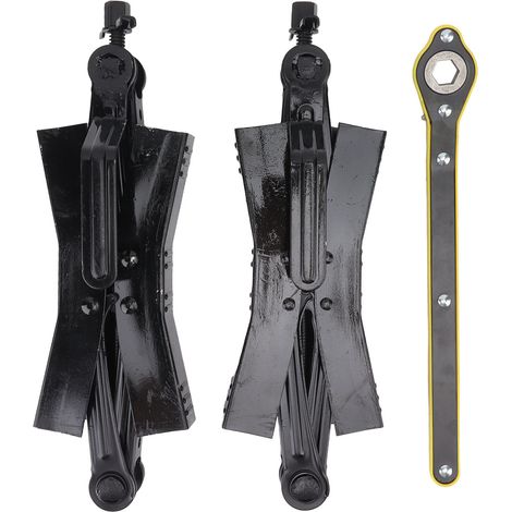 Lot de 3 cales de roue noires en forme de X pour système de levier, stabilisateurs de VR avec clé, résistants à la corrosion. (1/5)