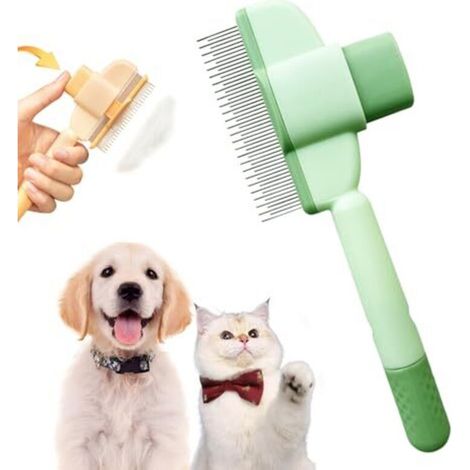 Brosse Activ Pet - Brosse Attrape'poils, Anti Poils Pour Chats Pour Chien, élimine Jusqu’à 95% Des Poils Morts, Toilettage Doux Et Efficace Pour Tous Types De Pelage, Vert