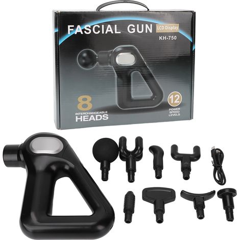 Pistolet à muscles électrique portable - Masseur profond manuel pour sportifs, appareil de massage corporel noir (1/5)