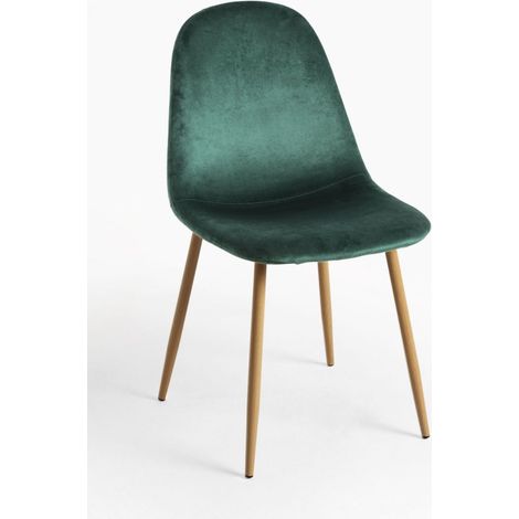 Packs Sillas Comedor - Pack 4 Sillas Teok Terciopelo - Verde oscuro