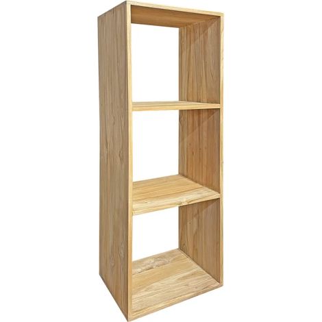Etagère 3 cases rangement 137 x 47 cm en bois de teck massif - TETRA (1/5)