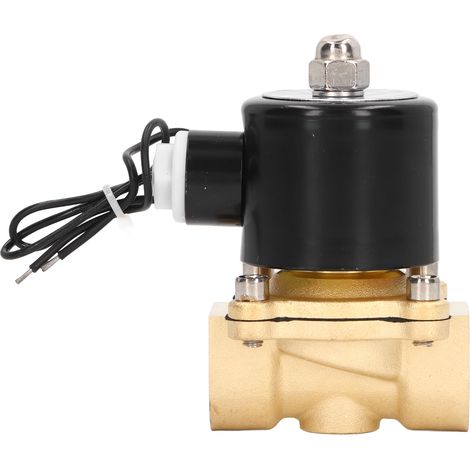 Électrovanne 2W normalement fermée, bobine à noyau de cuivre en laiton, pour eau, gaz et fioul, 3/4 po, 24 V CC (1/5)