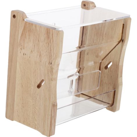Mangeoire Automatique en Acrylique Beige pour Perroquet et Oiseau  Remplissage Facile, Nettoyage Simple, Résistance aux Morsures, Distribution Automatique, Format Pratique pour Cage (1/5)