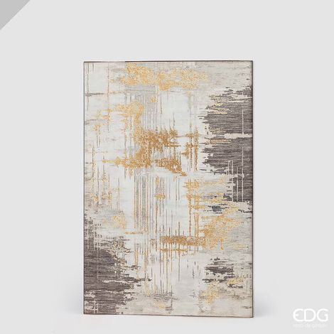 EDG Enzo De Gasperi Quadro Abstract Rettangolare Frammenti Oro 120 x 80 Cm – Decorazione Parete Design Moderno Casa