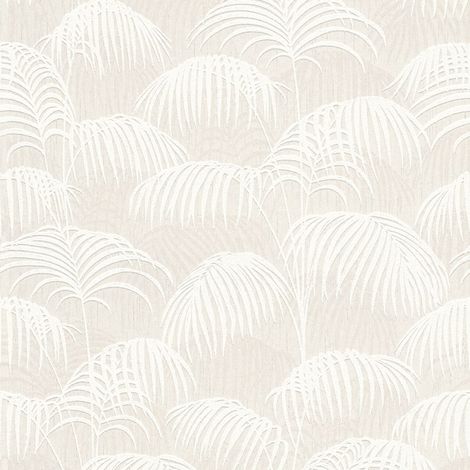 Carta da parati natura Profhome 961981 Carta da parati tessile strutturata con elementi di natura opaca crema bianco 5,33 m2