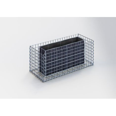 Gabiondeco - Jardinière Gabion. 100 cm x 40 cm x 40 cm (L x H x P). taille des mailles 5 x 5 cm. Épaisseur des parois 10 cm - Made in Germany (1/5)