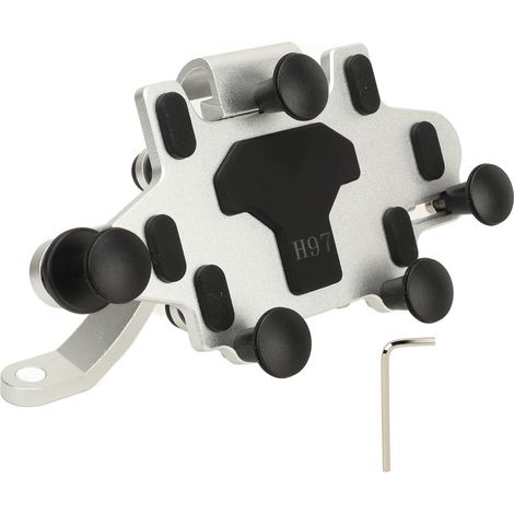 Support téléphone moto 540° rotation réglable robuste stable protection renforcée pour guidon moto (1/5)