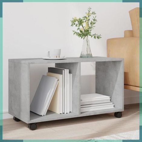 853140 Armoire à roulettes gris béton 72x33x42,5 cm bois d’ingénierie (1/5)