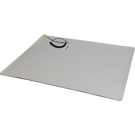 Tapis de travail antistatique 90 x 60 cm Protection ESD Surface PVC conductrice avec câble spirale avec pince crocodile pour travaux électroniques (1/5)