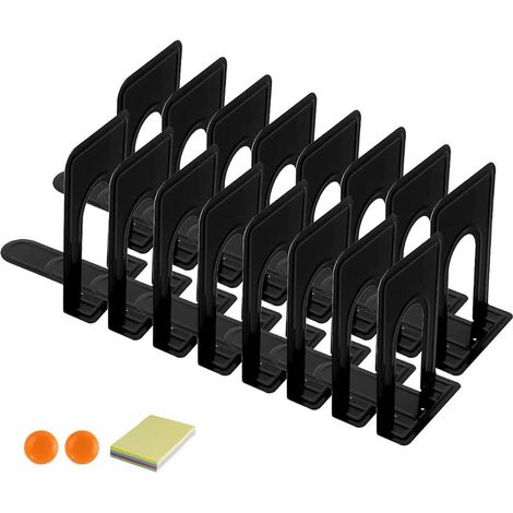 Lot de 16 serre-livres en métal noir pour bureau et maison (1/5)