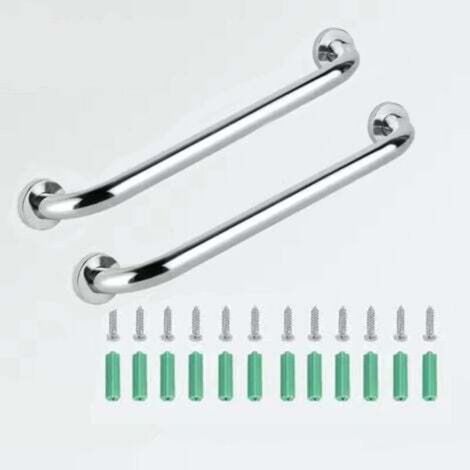 Deux pièces, barres d'appui antidérapantes de sécurité pour salle de bain en acier inoxydable, 30 cm de long (1/4)