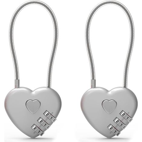 1 Cadenas à câble, combinaison 3 chiffres, alliage de zinc, câble flexible, pour valise, casier, sac à dos