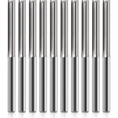 Lntyq Fraise 1/8" Fraise Droite 1/8" Tige Droite Rainure Fraise à Tige Fraise à 20mm /40mm pour MDF PVC Acrylique Panneaux de particules Bois 10pcs (1/5)