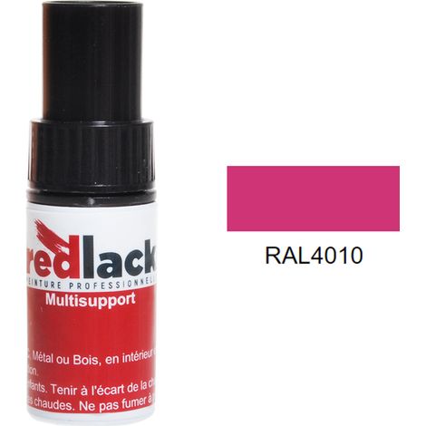 Retuschefläschchen mit Pinsel 9ml – RAL 4010 - Glanz - Telemagenta - für verschiedene Oberflächen - Redlack