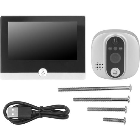 Caméra judas de porte pour visionneuse WIFI numérique Tuya, 1080P, 4,3 pouces HD, interphone visuel à 2 voies, sonnette, détection de mouvement PIR (1/5)