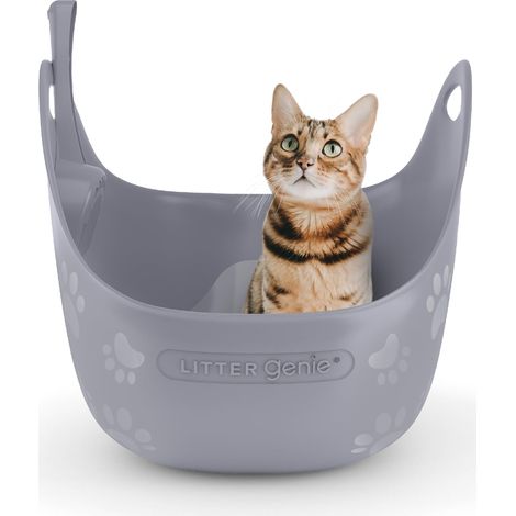 Bac à litière Litter Box - Gris fourni avec Une Pelle à litière (1/5)