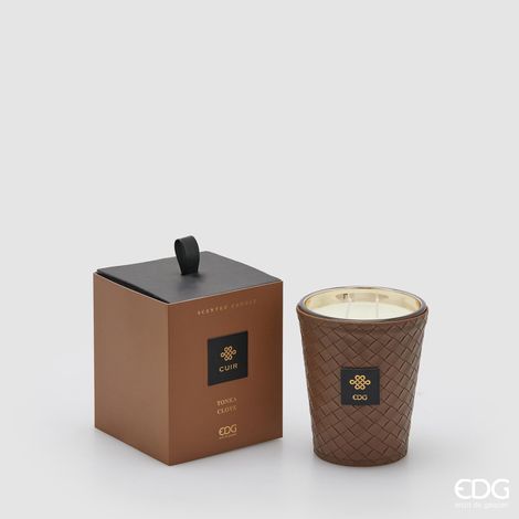 EDG Candela Profumata Cuir Tonka Clove 360 gr H 12 cm