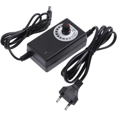 ALLIANDISAdaptateur AC à DC 3-12V 2A Adaptateur d'alimentation Réglable pour Réglage de la Lumière/Température/Vitesse Régulateur de Vitesse du Moteur (1/5)