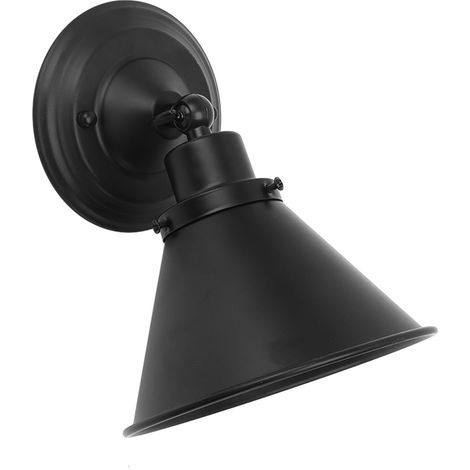 Tête d'applique murale orientable, réglable, noire, 85-265 V, 60 W, pour ampoules E27 et E26 (1/5)
