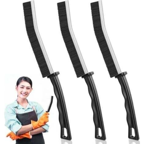 3pcs Brosse de Nettoyage des Interstices Brosse Nettoyage Salle de Bainbrosse Joint Carrelag, Brosse de Nettoyage à Poils Durs pour Rainure Fenetre, Salle de Bain, Toilettes, Cuisine (1/4)