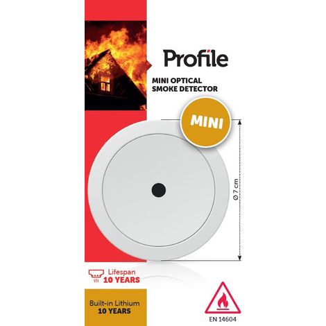 DETECTEUR FUMEE MINI 85DB 10A PILE9V PROFILE - PROLIGHT 364000055 (1/3)