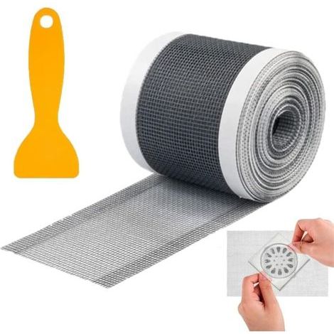 10 M Attrape Cheveux Douche 70 mm, Filtre Douche Cheveux, Tamis De Douche Autocollant, Filtre De Douche Autocollant en Maille pour Caniveau De Douche, Salle De Bain, Cuisine (1/4)