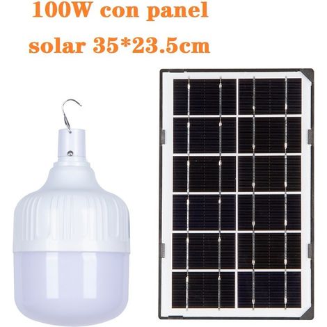 Jandei - Bombilla de LED Solar Portatil 100W 6500K Lampara solares