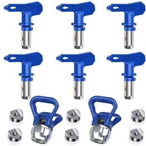 Lot de 6 buses de pulvérisation réversibles sans air, pistolets à peinture sans air, pièces de pulvérisation pour maisons, bâtiments, terrasses, clôtures (211, 315, 417, 517, 515, 523) (1/5)