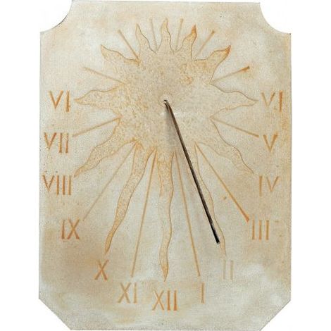 Cadran solaire motif Soleil incrusté pierre naturelle 33cmx42cm (1/2)